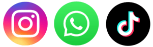 Logos von Instagram, WhatsApp und TikTok symbolisieren aktuelle Social-Media- und Advertising-Trends wie authentische Inhalte, neue Targeting-Möglichkeiten und werbefreie Abonnements.